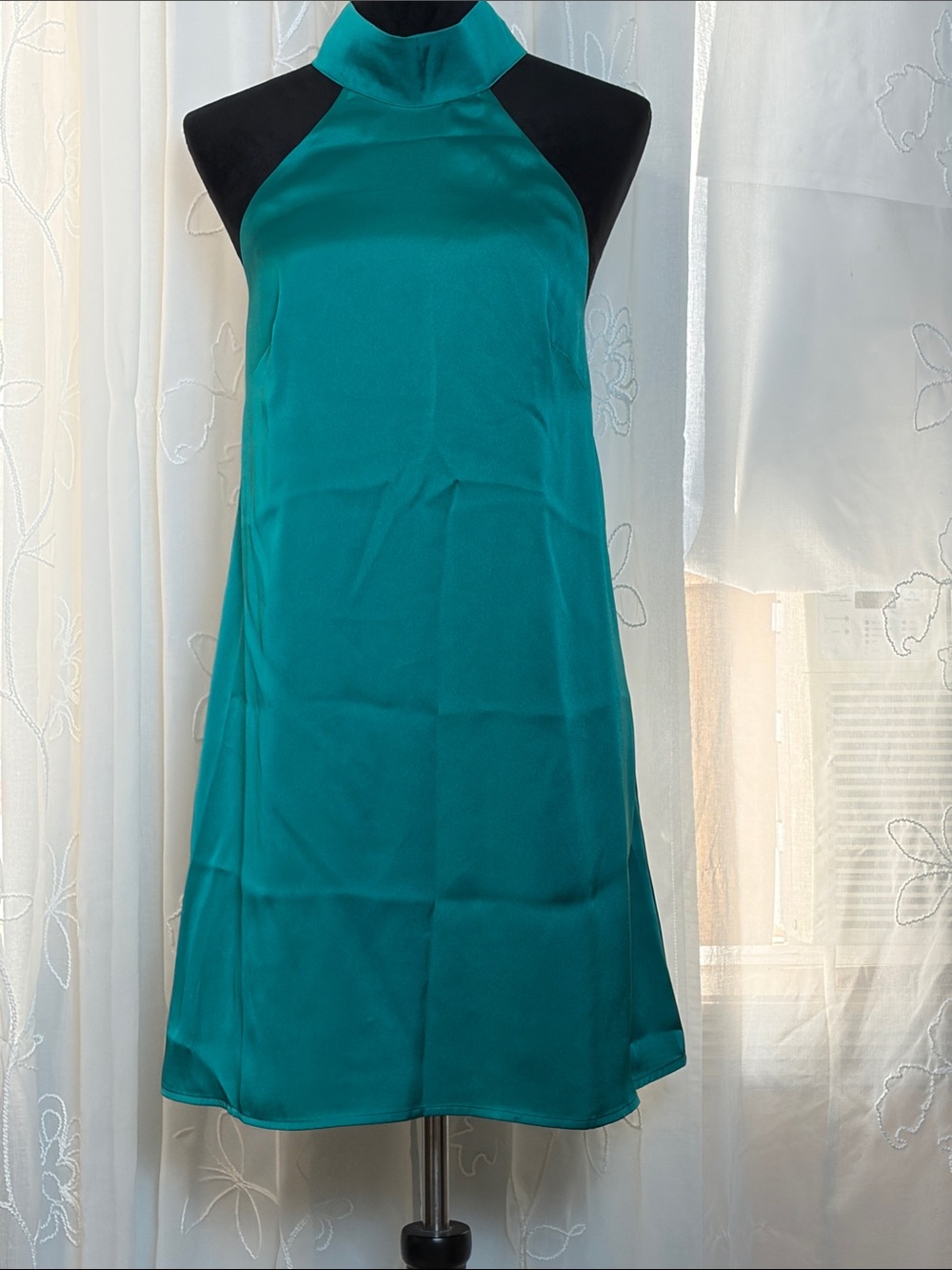 Express Teal Halter Neck A-Line Dress - Women's s